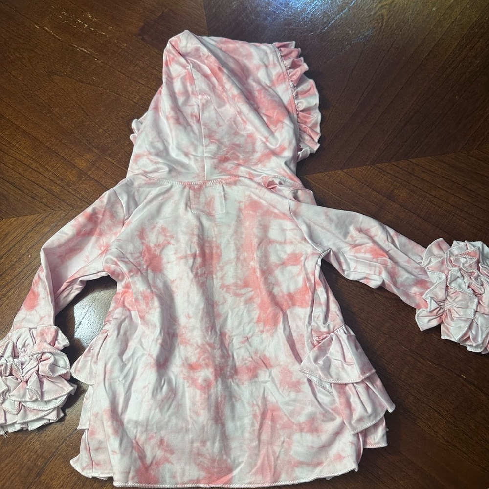 Pink Ruffled Hooded Jacket - Picture 4 of 5